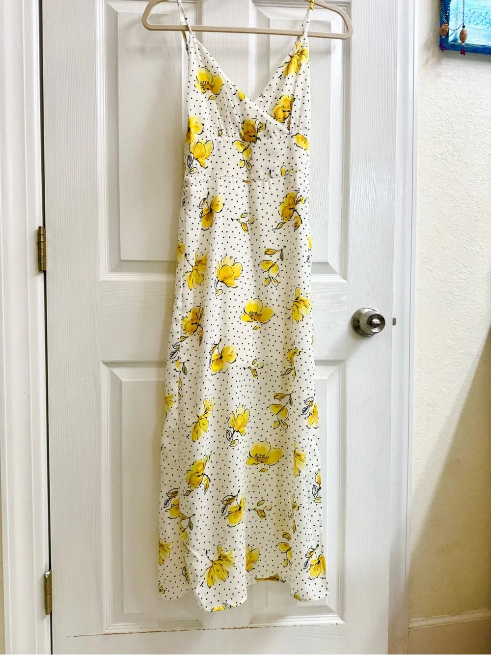 Abercrombie & Fitch White and Yellow Floral Slip Maxi Dress